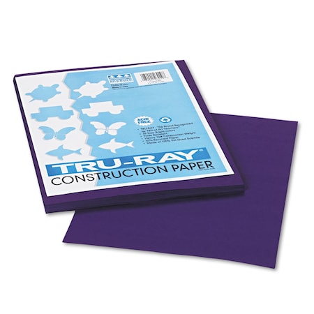 Pacon Tru-Ray Construction Paper, 76 lb Text Weight, 9 x 12, Purple, PK50 103019